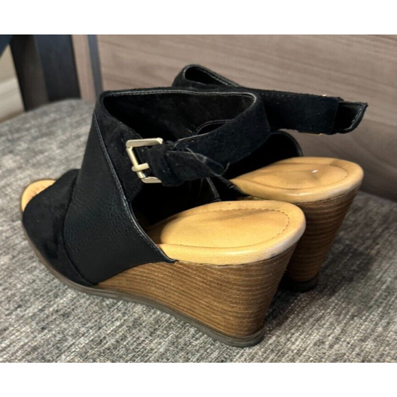 Dr. Scholl's Women's Peaceful Black Wedge Slingback Sandals Size 7.5 - Picture 3 of 8